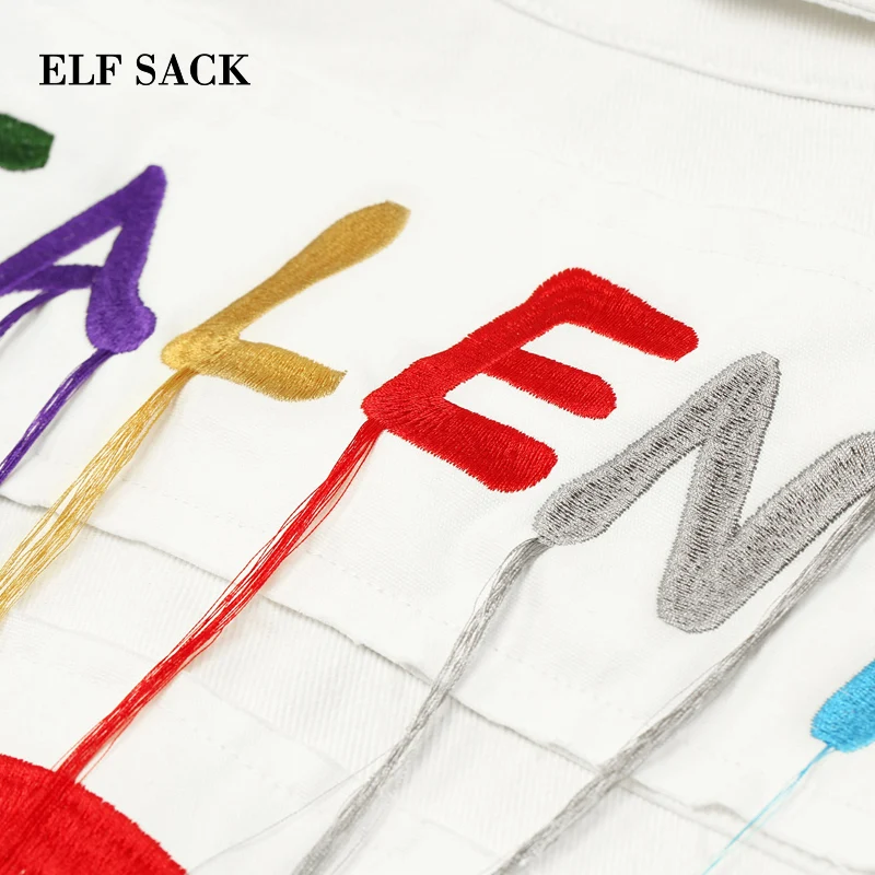 Женское однобортное пальто ELFSACK с отложным воротником и буквенным принтом