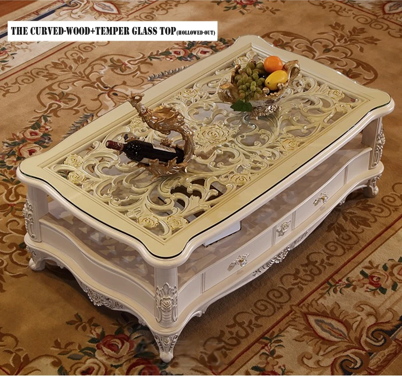 center table curved wood temper glass-1