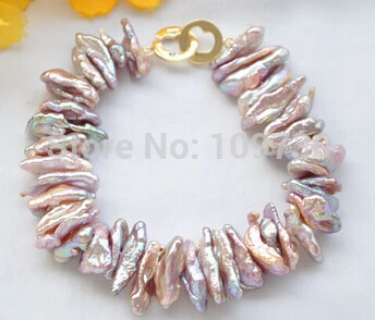 

hot sellNew Style DENS LAVENDER BIWA FRESHWATER PEARL BRACELET 8inch