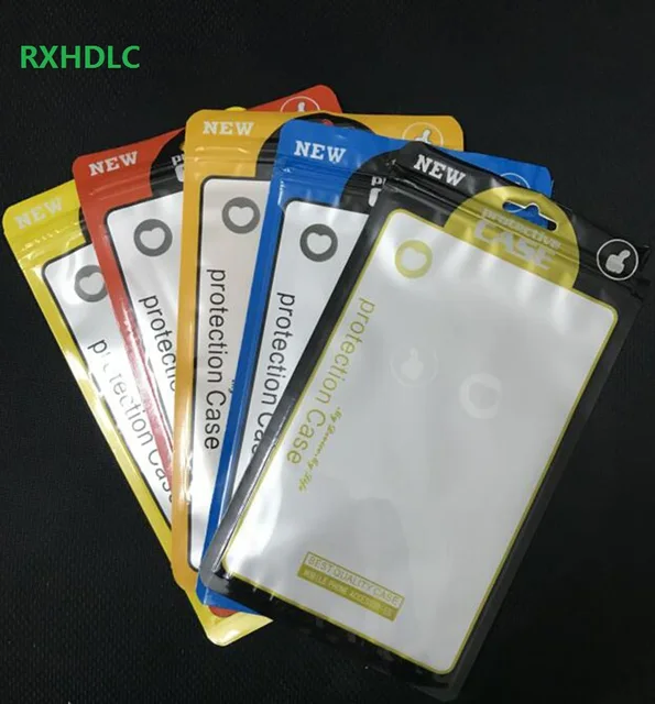 12*21cm Plastic Zip Lock Cell Phone Case Event Bags With Hang Hole For