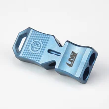 Titanium alloy compact big decibel whistle outdoor sports training emergency survival pealess waterproof whistle creeper outdoor sport emergency aluminum alloy whistle black