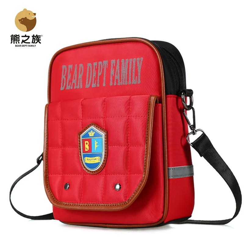 

BEAR DEPT FAMILY Boy and Girls Students Small Messenger Bags School Shoulder Functional Bag