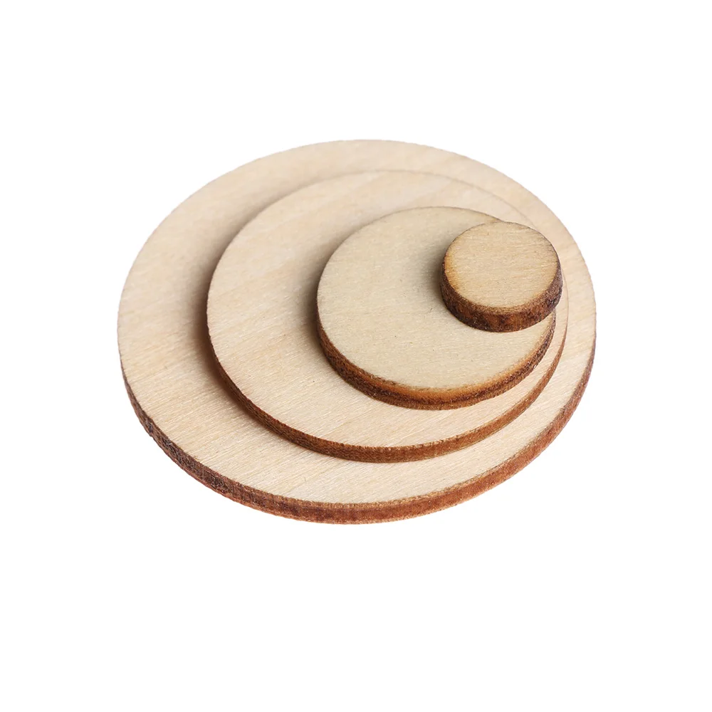 1 пакет 10-50 мм необработанные деревянные круглые круги кольцо ремесло карты Изготовление Скрапбукинг DIY украшения Искусство декоративное ремесло