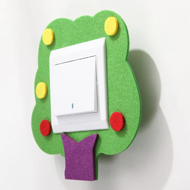 4xcartoon Wall Switch Plane Outlet Cover Creative Removable 4xcartoon Wall Switch Plane Outlet Cover Creative Removable Sticker Home Decor Decal Vinyl