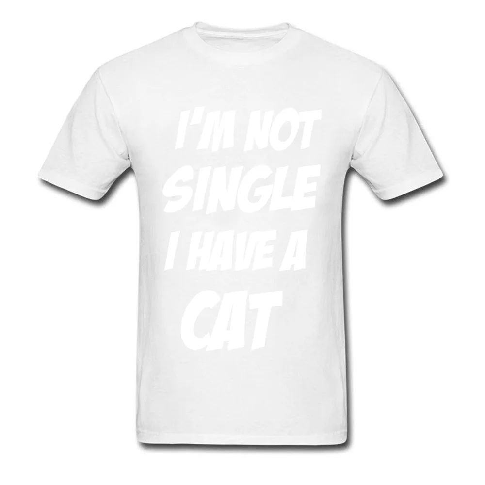 cosie Party T Shirt for Men All Cotton Summer Tops Shirts 3D Printed Sweatshirts Short Sleeve Family O Neck Wholesale IM NOT SINGLE I HAVE A CAT white