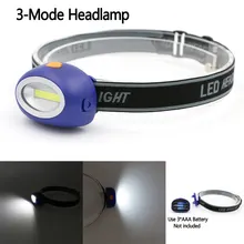 Mini 3 Modes Waterproof COB LED Flashlight Outdoors Headlight Headlamp Head Light Lamp Torch Lanterna With Headband,AAA Black
