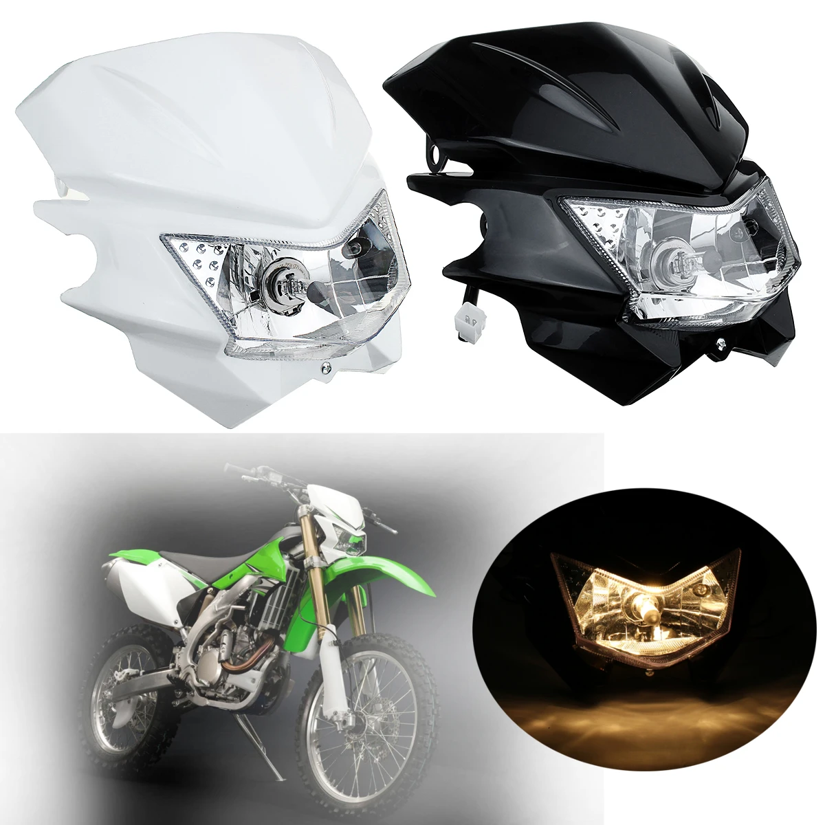 

Universal Dirt Bike Motocross Motorcycle Headlight For Dual Sport for Yamaha for Kawasaki KLX110 250 XT 660R