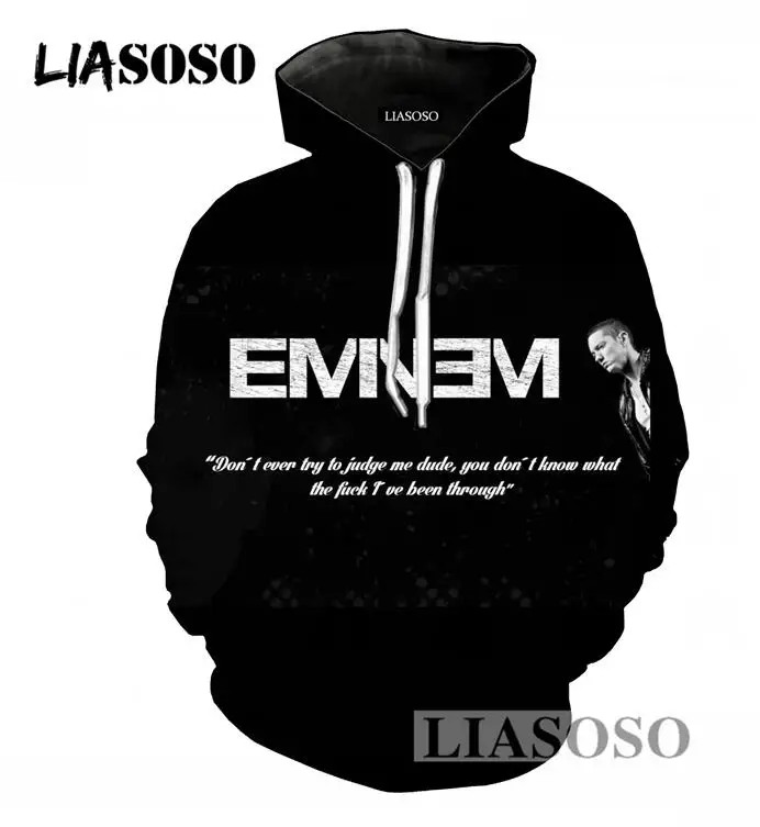 LIASOSO, зимний и осенний женский свитер, стильный Для мужчин Для женщин толстовки 3D печати, реперские кепки пуловер Eminem в стиле «хип-хоп» с капюшоном спортивный костюм Повседневное Толстовка T679 - Цвет: 1