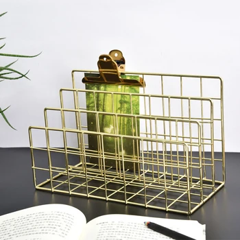 

Ins Nordic desktop book simple student wrought iron bookshelf book by office book file simple file rack information frame