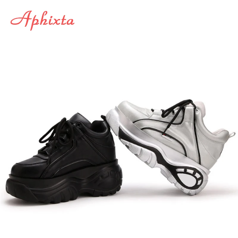 Buy Aphixta Platform Shoes Woman Winter Boots Height Increasing Women Platform Sneakers 2019 Fashion Combat Boots Women Thick Shoes