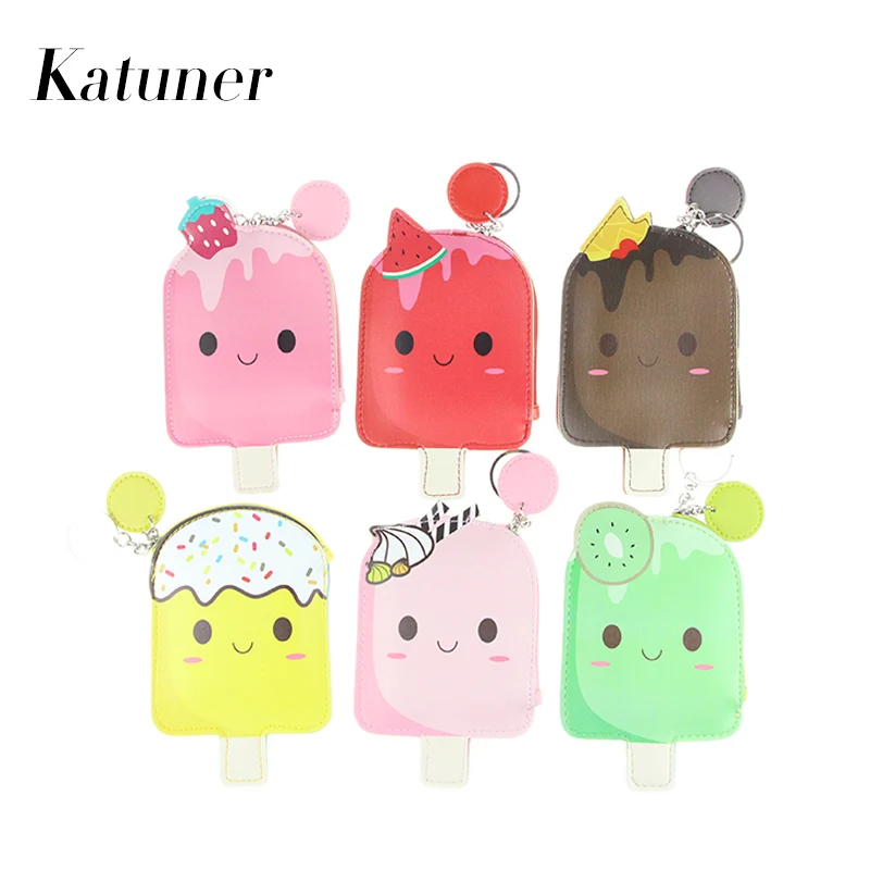 

Katuner New Cute Cartoon Fruit Ice-sucker Kids Coin Purse For Girls Wallet Children Women Card Holder Porte Monnaie KB032
