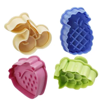 

4PCS/SET Fruit Cherry/Grape Spring Plastic Cake Tool Fondant Cake Decorating Sugarcraft Tools Biscuit Cookie Cutters D769