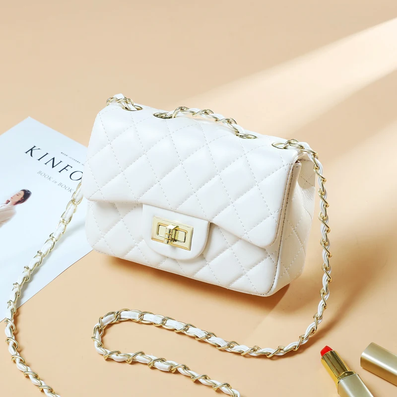 

Luxury Famous Brand White Designer Leather Handbags Classic Lattice Women Messenger Bags Ladies Small Crossbody Shoulder Bags