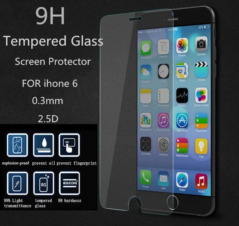 Упаковка из 50 шт. для iPhone 4 и 4S/SE 5 5S 6 6s Plus 6 Plus фронтальная пленка Взрывозащищенная Закаленное стекло пленка для телефона Защита экрана
