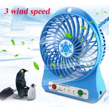 Mini ventilateur portatif d'été 3 ventilateurs réglables de vitesse pour le bureau à la maison ventilateur Rechargeable d'usb de voyage de bureau avec le lumière LED tenu dans la main(China)