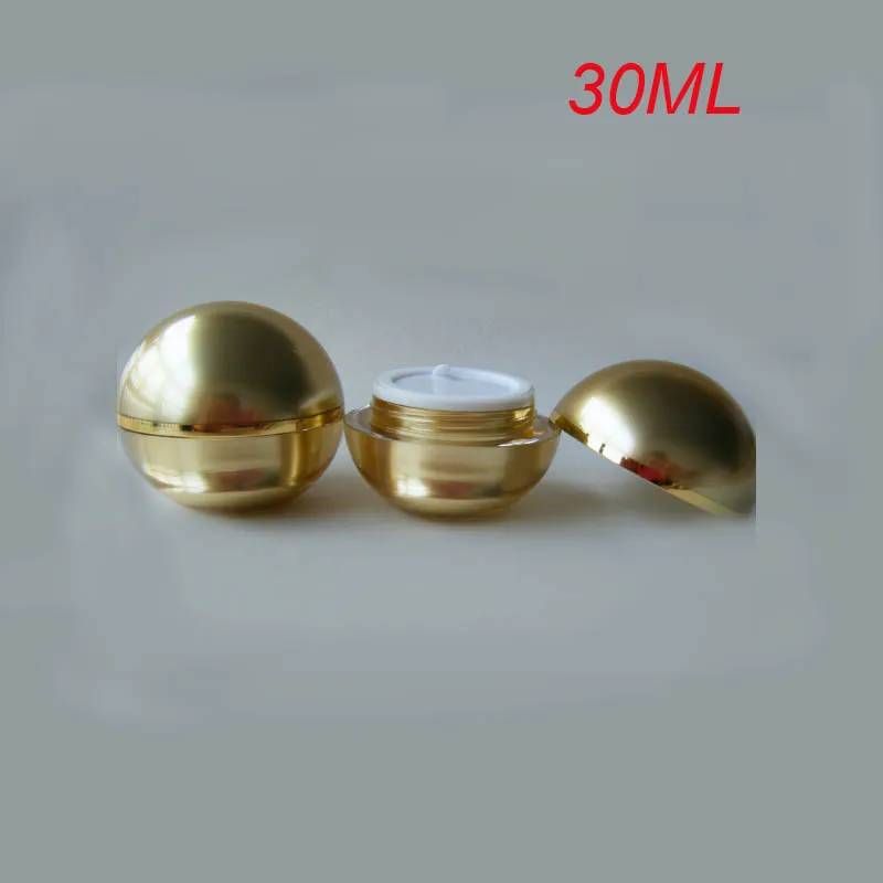 100pcs 30g gold acrylic ball shape cream jar 30 g golden plastic for wholesale 1 ounce day | Красота и здоровье