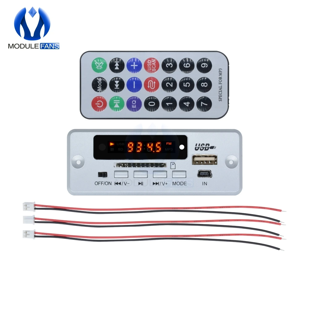 

Mini 5V MP3 Decoder Board Bluetooth Call Decoding Module MP3 WAV U-Disk & TF Card USB With 2*3W Amplifier Remote Controller