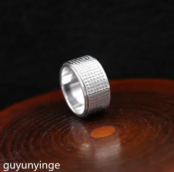 

KJJEAXCMY Boutique jewelry S999 pure silver ring, silver ring, time to run, man's index finger ring finger.