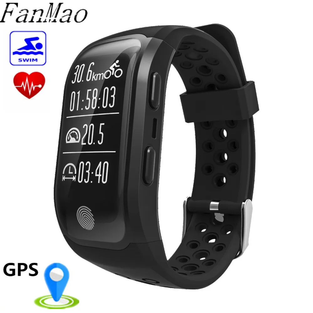 FanMao S908 Heart Rate Smart Band GPS Track Record Smart Bracelet IP68 Waterproof Swin Wristband
