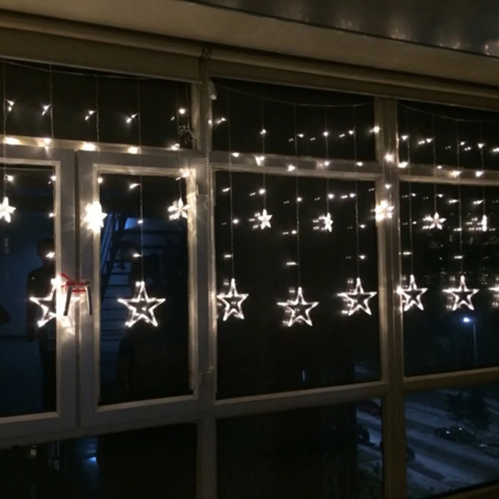 220V 110V 2M 138led струнные огни пентаграмма звезда занавес свет фея Свадьба День рождения рождественское освещение внутреннее декоративное освещение