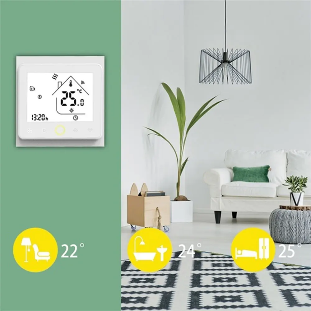 

Smart Thermostat Temperature Controller for Water/Electric Floor Heating Water/Gas Boiler Works with Alexa Google Home No Wifi