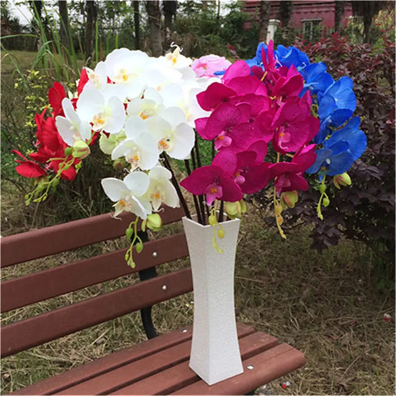 

NEW 10Pcs 65cm/25.6" Length Artificial Silk Flowers Simulation Single Vanda Phalaenopsis Oncidium Home Decoration Free Shipping