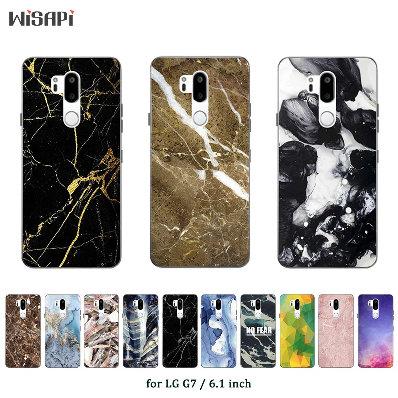 

TPU for LG G7 ThinQ Fitted Case 6.1" for LG G710 Back Cover Soft Silicone Marble Printed Covers for LG G710 Full Protective