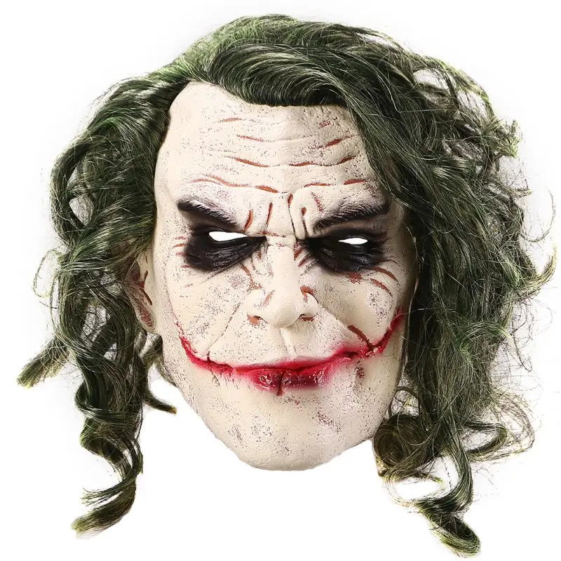 Хэллоуин ужас волшебник клоун Вечерние Маски Cos Декор латекс полное покрытие лица Карнавальная маска на Хеллоуин вечерние побега одеваются для взрослых - Цвет: A