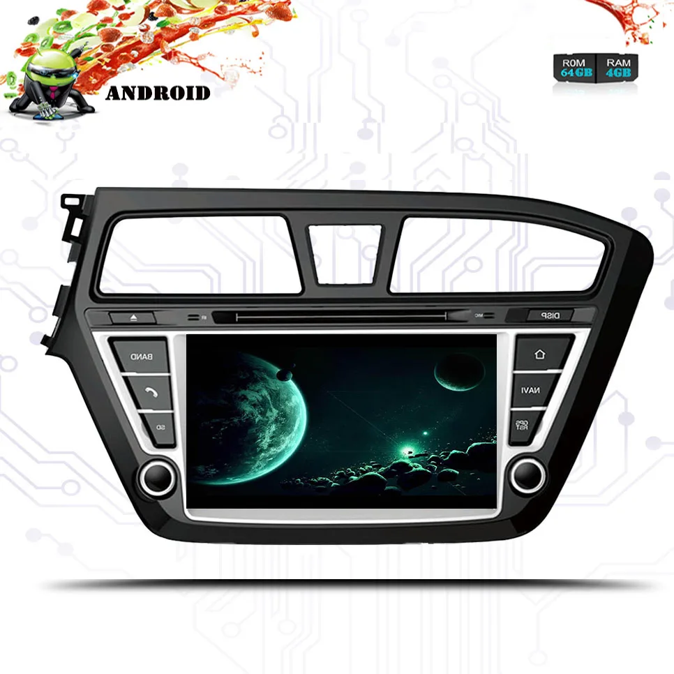 Top Octa Android 9.0 4GB RAM Car DVD player GPS Navigation Headunit For Hyundai I20 2013-2018 multimedia radio tape recorder IPS 4
