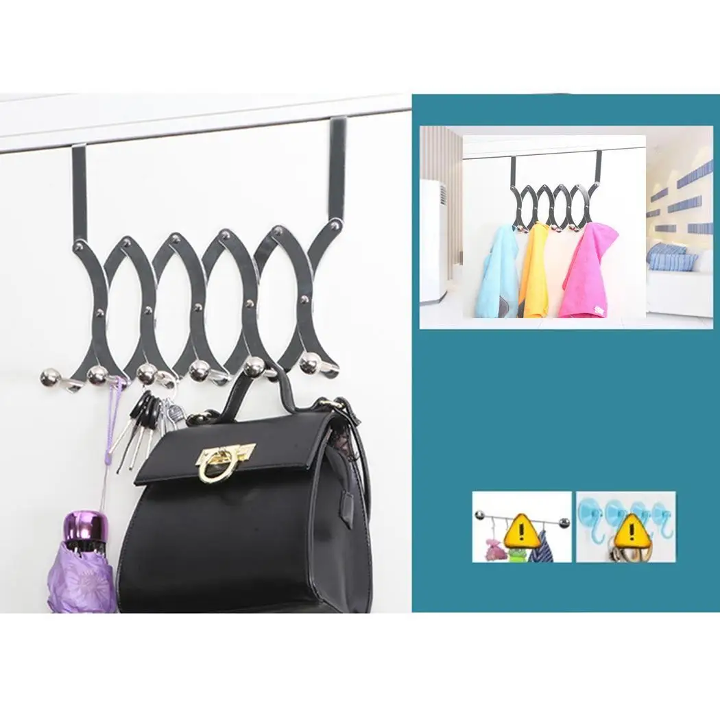 

Stainless Steel Door Back Hooks Hanger Rack Traceless, Stocked Wall Over Storage Bathroom, Kitchen Hangers