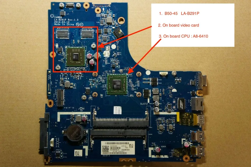 A8-6410 процессор ZAWBB LA-B291P B50 45 материнская плата для lenovo B50-45 материнская плата для ноутбука