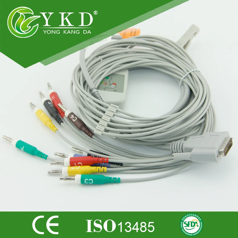 Совместим с Nihon Kohden Cardiofac 6353 10 свинцовый кабель для ЭКГ IEC Banana 4 0 |