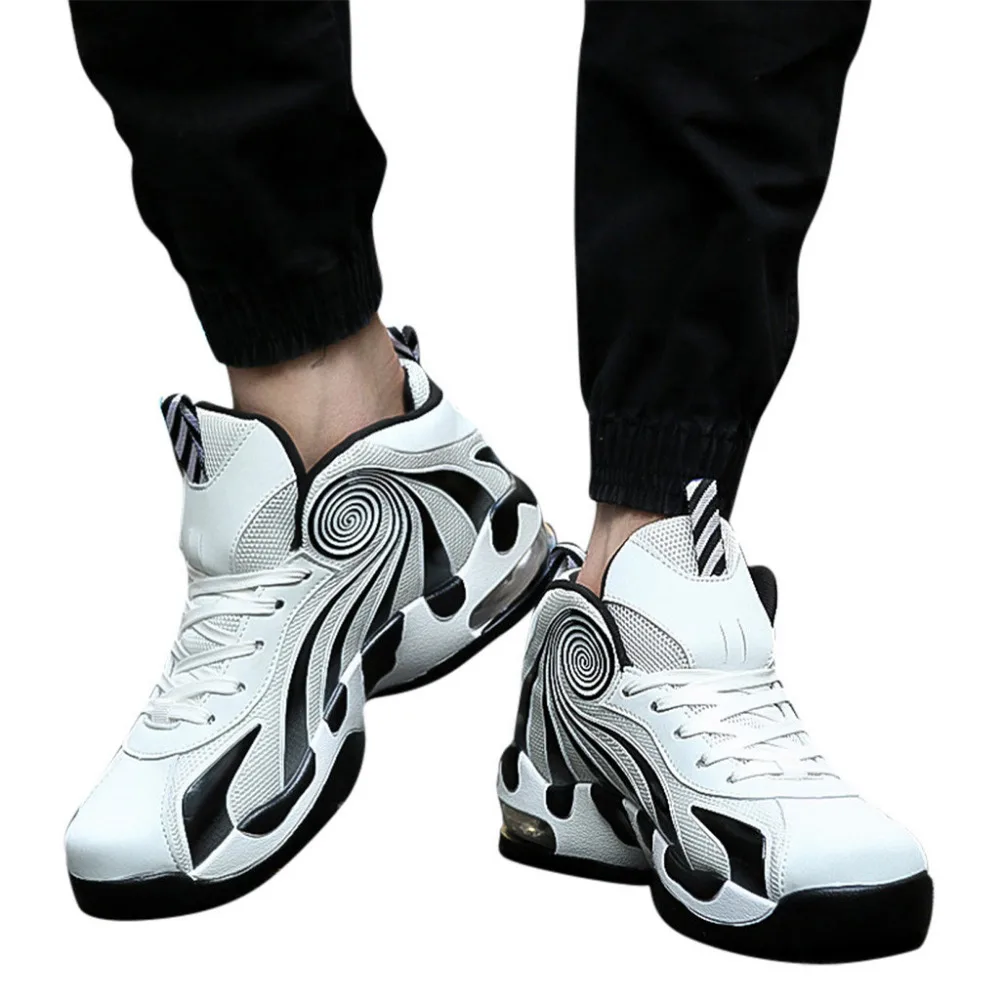 2019 Men's shock-absorbing non-slip basketball shoes fashion comfortable breathable sneakers basketball shoes high top 40J1 (6)