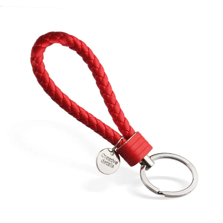 Fashion Keychain for Mens Braided Leather Rope Handmade