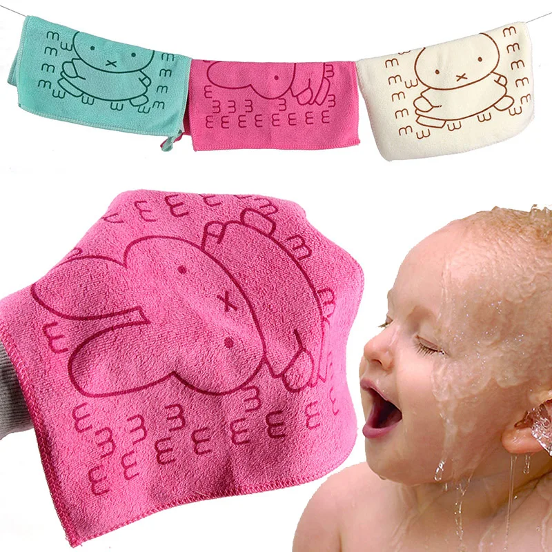 25 25cm Cute font b Baby b font Towel Face Microfiber Absorbent Drying Bath Beach Towel