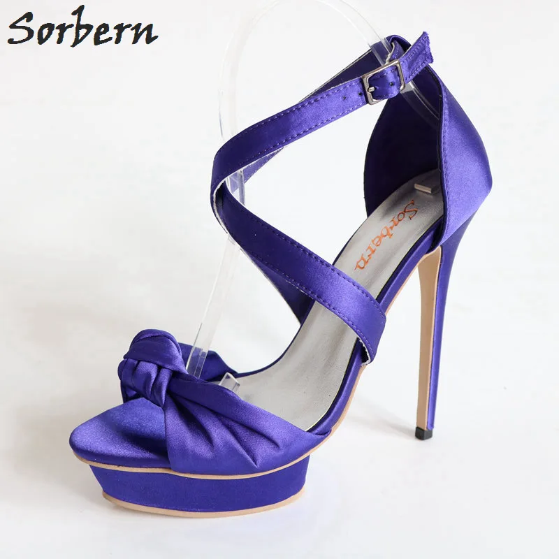 satin high heel sandals