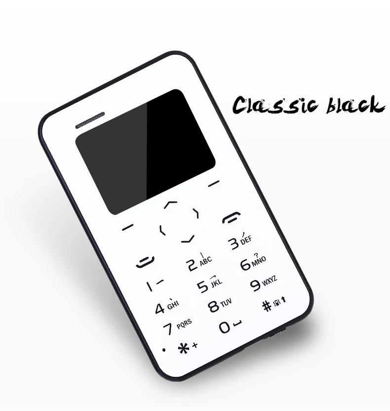 2017 Original AEKU Q2 Mini Cell Card Phone 4 8MM Ultra Thin Multi Language Card Mobile