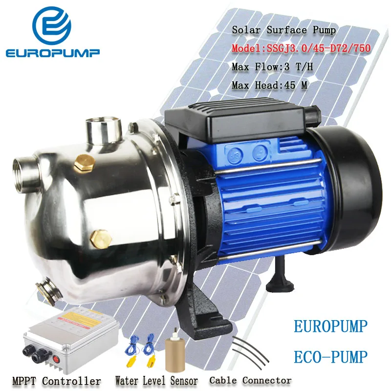 EUROPUMP Free Shipping Solar Pump 1HP Max Lift 45M Flow 3T/H Water Self Prime MODEL SSGJ3.0/45-D72/750 | Обустройство дома