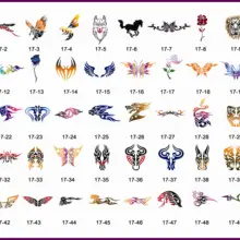 unit17 50 Дизайнов Тотем Золотой Феникс временные трафареты для тату-машины Книга для аэрографа краски спрей компрессор комплект