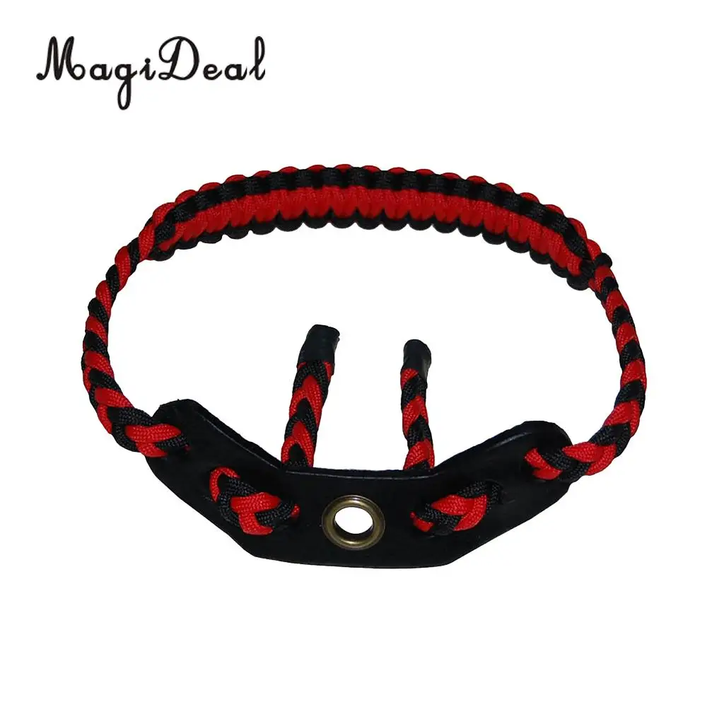 MagiDeal Ultra Durable 1Pc Archery Hunting Braided Paracord Compound Bow Adjustable Wrist Sling Strap 25cm for Shooting Sports