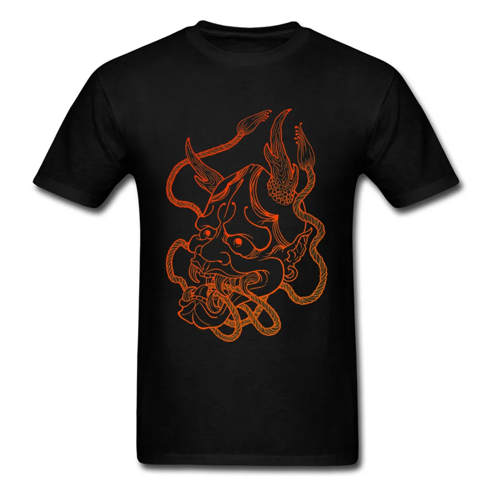 

Hannya Outline T-shirt For Men Tops & Tees Hannya Mask Cotton Fabric Youth T Shirts Designer Japan Style Top TShirt Brand New