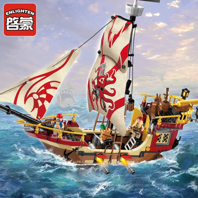 E Model Compatible with Lego E1311 368Pcs Pirates Models Building Kits Blocks Toys Hobby Hobbies For Boys Girls