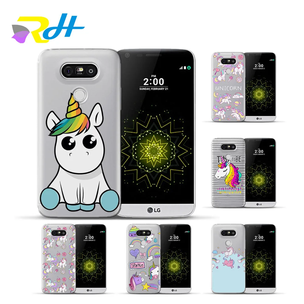 

For LG G4 G5 G6 Cover Soft Rainbow Unicorn Shell For LG Q6 Q8 case Thin For LG K4 K7 K8 K10 2017 X Power 2 X Screen Phone Case