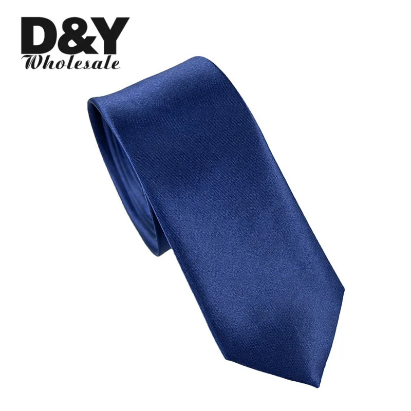 Free shipping Fashion 5cm/2inch wide Solid Navy Blue Necktie Polyester