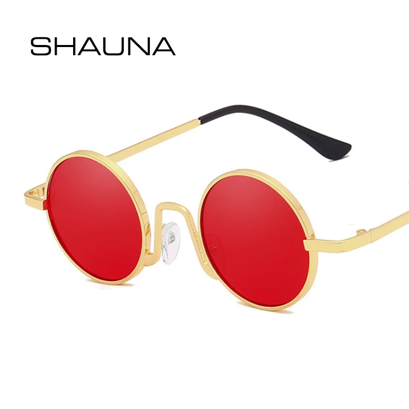 SHAUNA хип хоп ретро маленькие круглые солнцезащитные очки для женщин для Мода Рок Панк оттенки мужчин
