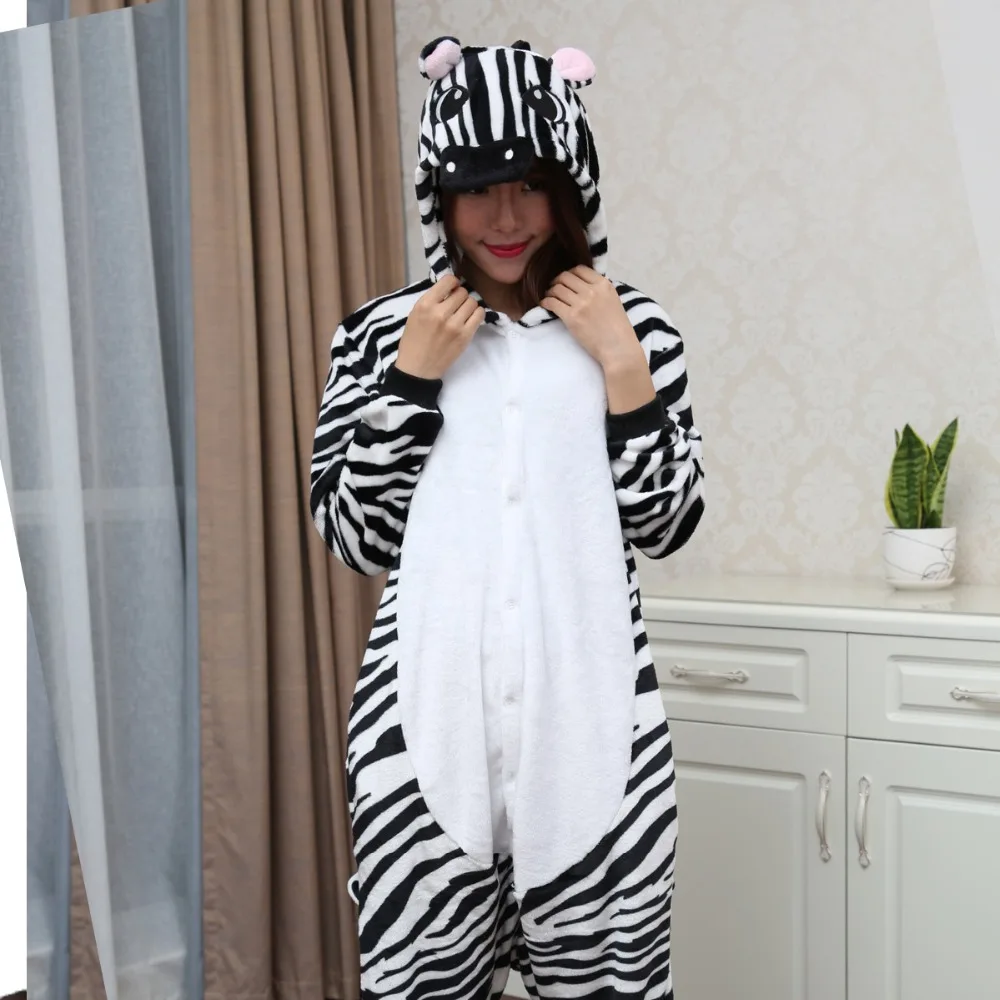 Flanellen Dier Cartoon Pajama Pyjama Onesie Hansop Primark Pyjama Volwassen Plus Size Zebra Cosplay Kostuum - AliExpress