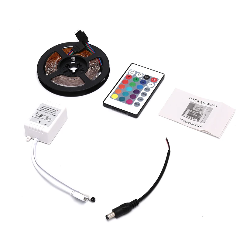 5 м 3528 SMD RGB 600 светодиодный s светодиодные полосы лампы 24Key ИК пульт дистанционного управления