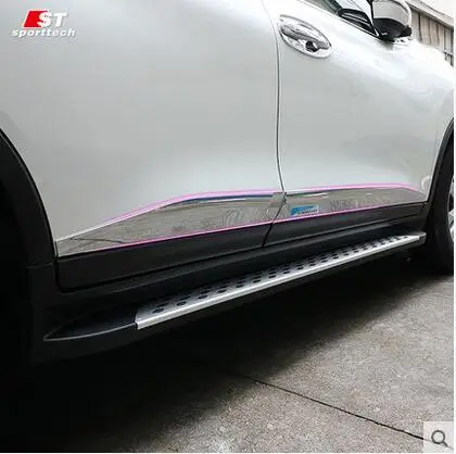 

car-styling case FIT FOR X-TRAIL 2014 2015 2016 Stainless steel FREE SHIPPING STEEL CHROME DOOR SIDE BODY MOULDING TRIM GARNISH