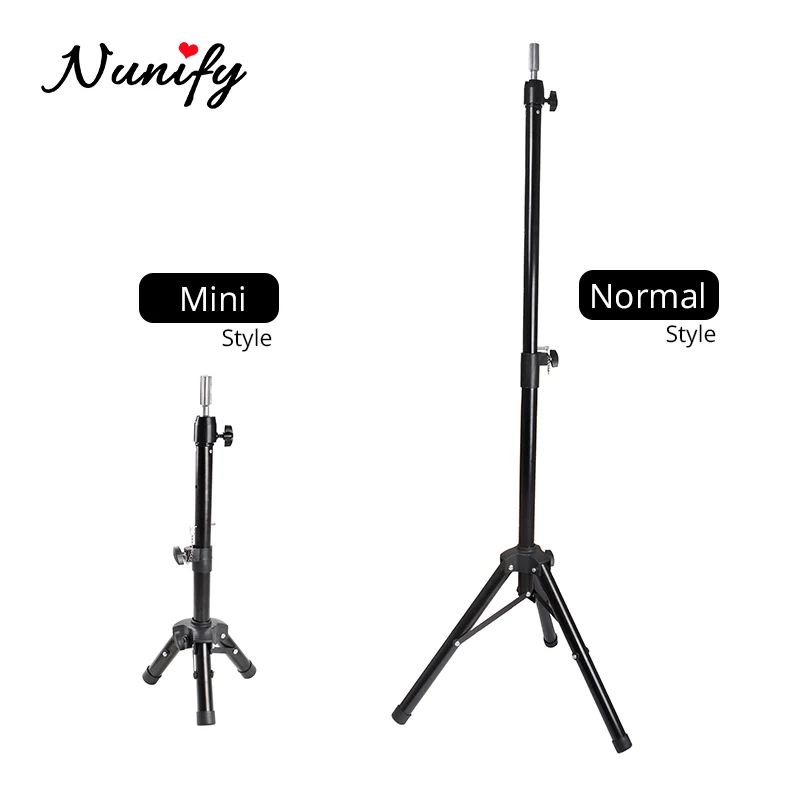 

Adjustable 80-160Cm Normal Wig Stand 40-74Cm Mini Tripod Hairdressing Training Head Holder Nunify New Canvas Block Head Stand