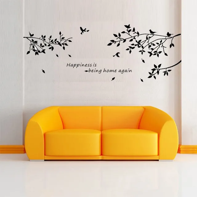 happiness is being home again bird wall art decals quote living room